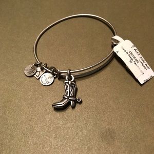 Alex and Ani bracelet with cowboy boot charm